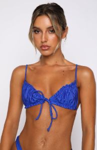 Beach Songs Bikini Top Shiny Sapphire sold by White Fox Boutique