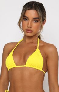 Sea Breeze Bikini Top Yellow Rib sold by White Fox Boutique