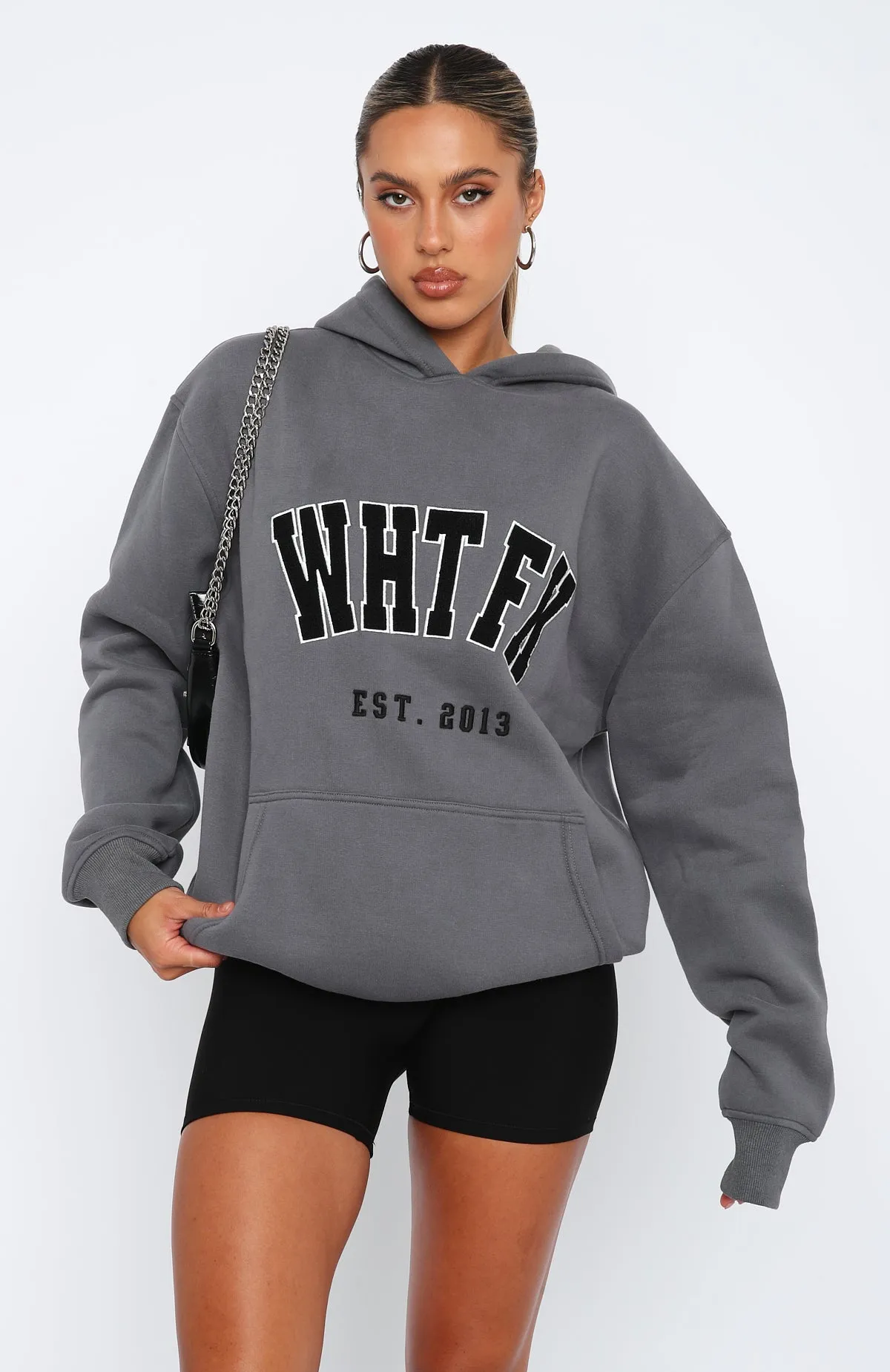 Give It Away Oversized Hoodie Charcoal sold by White Fox Boutique product image thumbnail 2