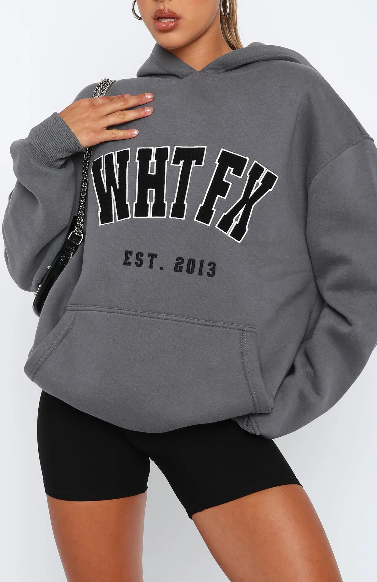 Give It Away Oversized Hoodie Charcoal sold by White Fox Boutique product image thumbnail 3