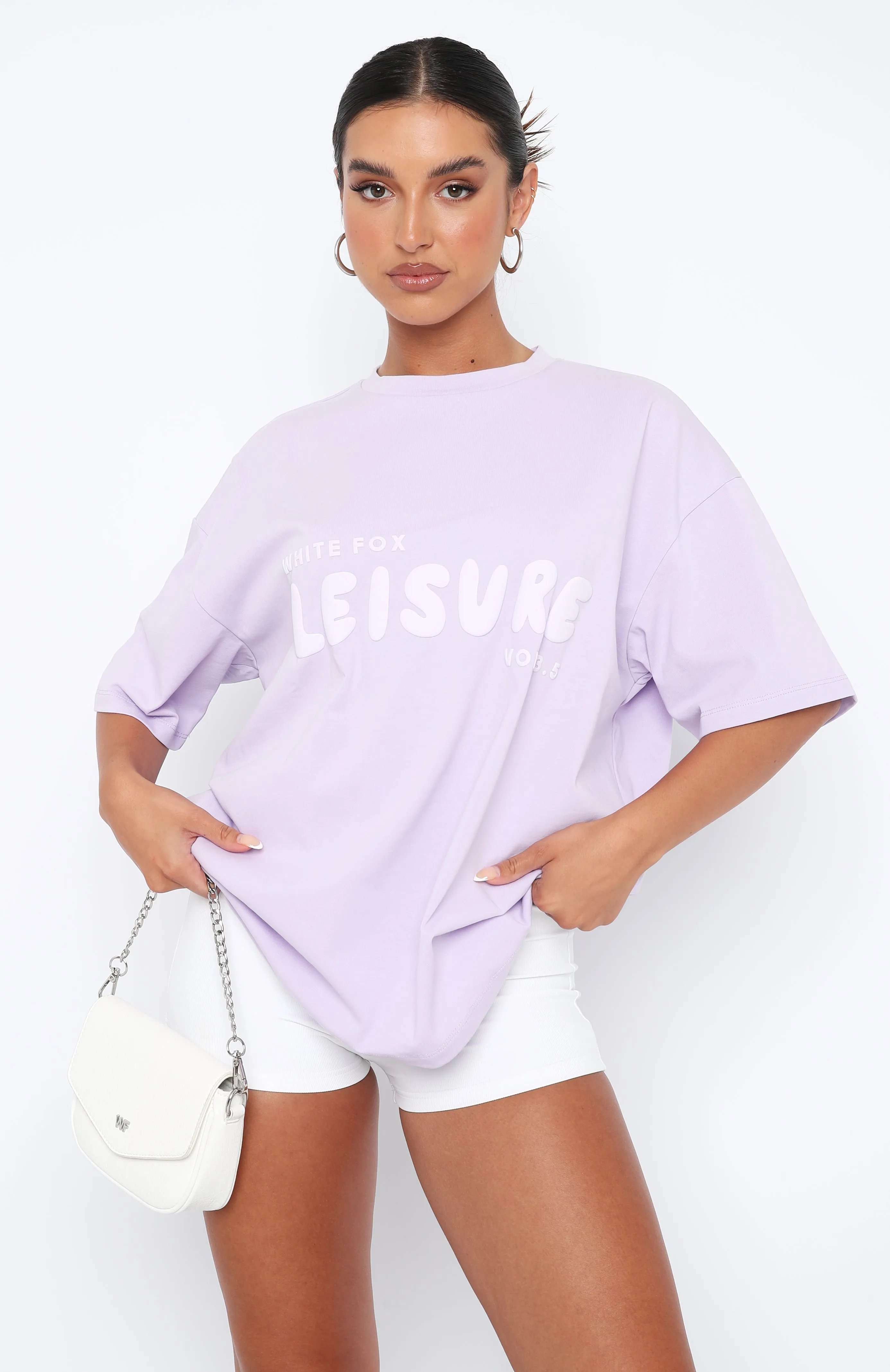 Leisure Series Oversized Tee Lavender sold by White Fox Boutique product image thumbnail 2