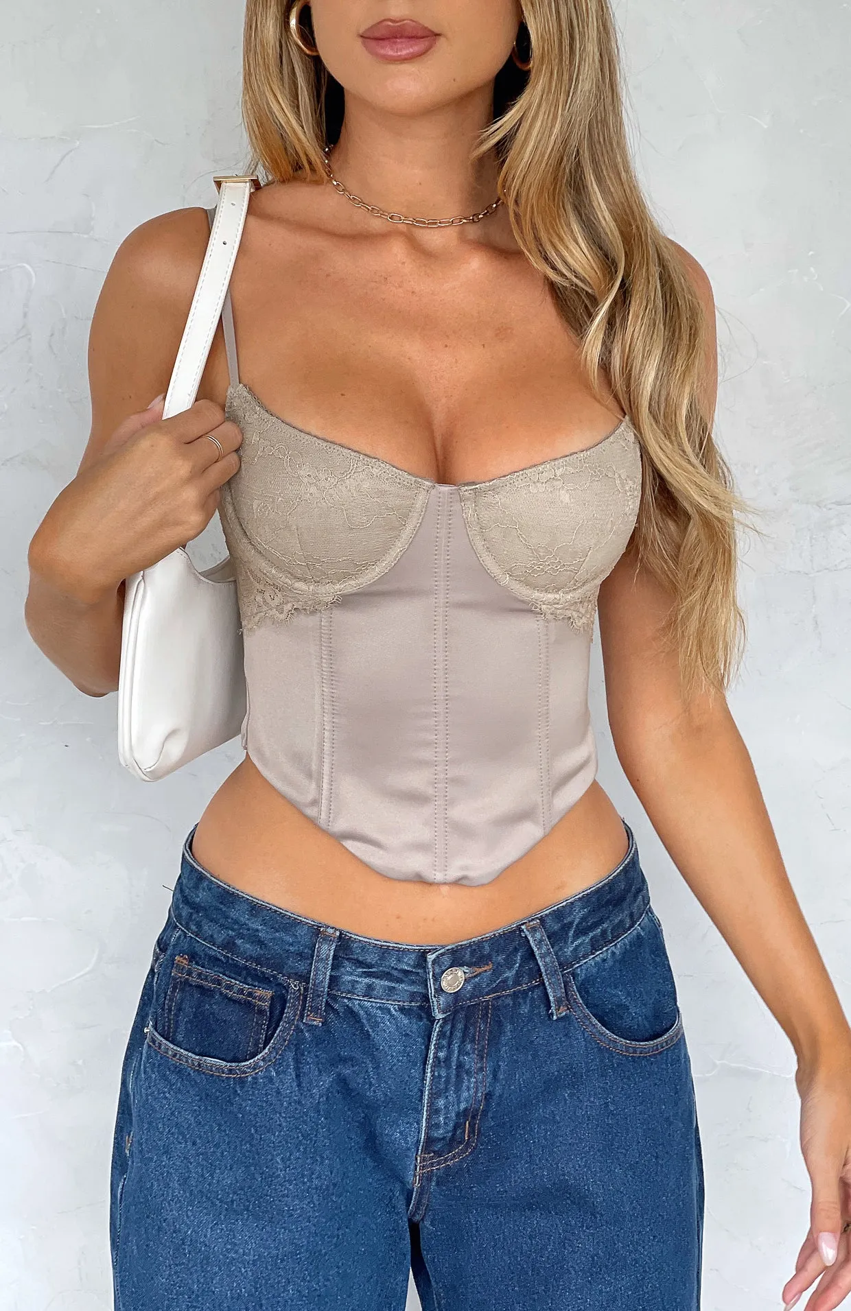 Lover Of The Night Bustier Taupe sold by White Fox Boutique product image thumbnail 5