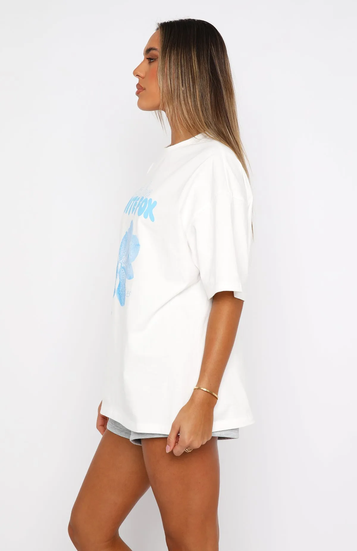 With Love Forever Oversized Tee White/Blue sold by White Fox Boutique product image thumbnail 3