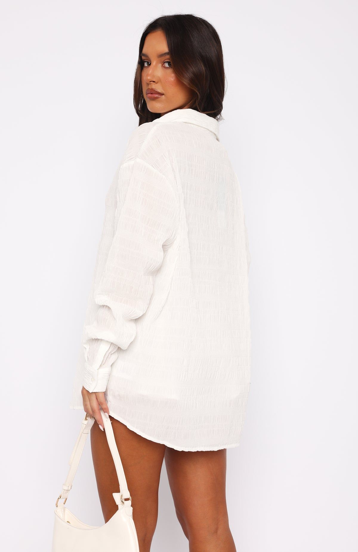 Overseas Trip Long Sleeve Shirt White sold by White Fox Boutique product image thumbnail 4