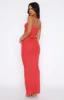Star Shining Sequin Knit Maxi Skirt Red sold by White Fox Boutique