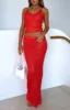 Star Shining Sequin Knit Maxi Skirt Red sold by White Fox Boutique