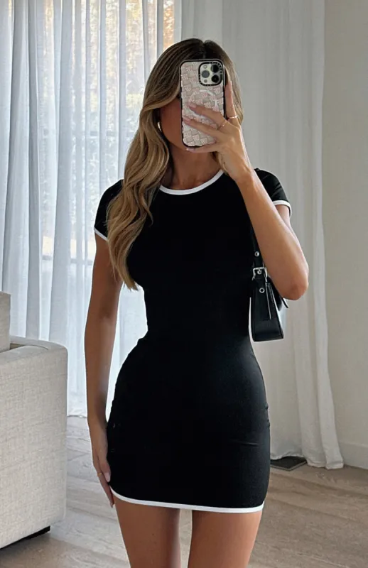 Try It Again Mini Dress Black sold by White Fox Boutique