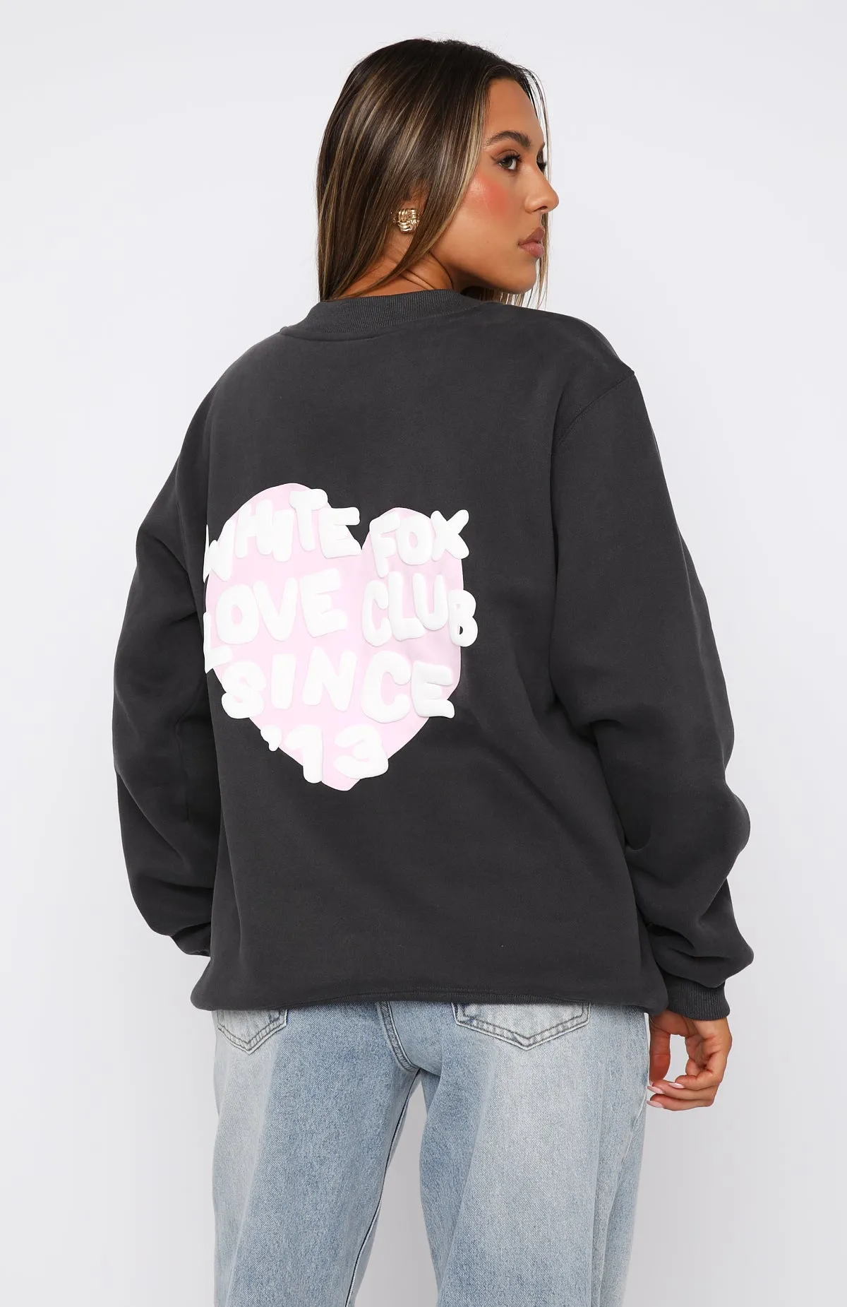 Love Club Oversized Sweater Charcoal sold by White Fox Boutique product image thumbnail 4