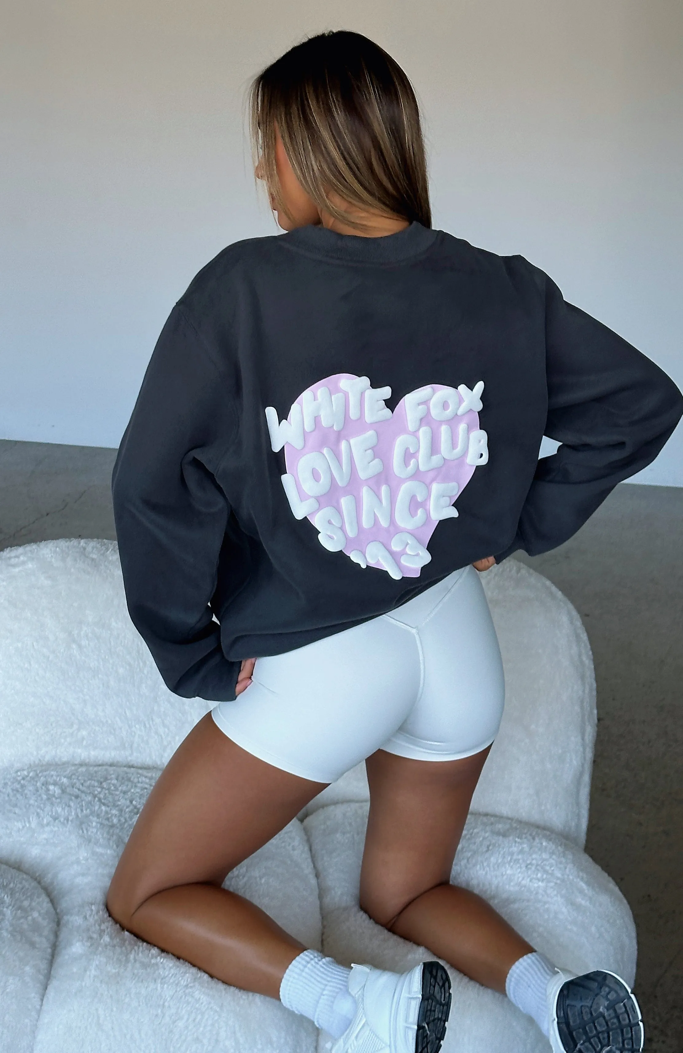 Love Club Oversized Sweater Charcoal sold by White Fox Boutique