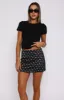 Let's Get Over It Mini Skirt Midnight Bloom sold by White Fox Boutique