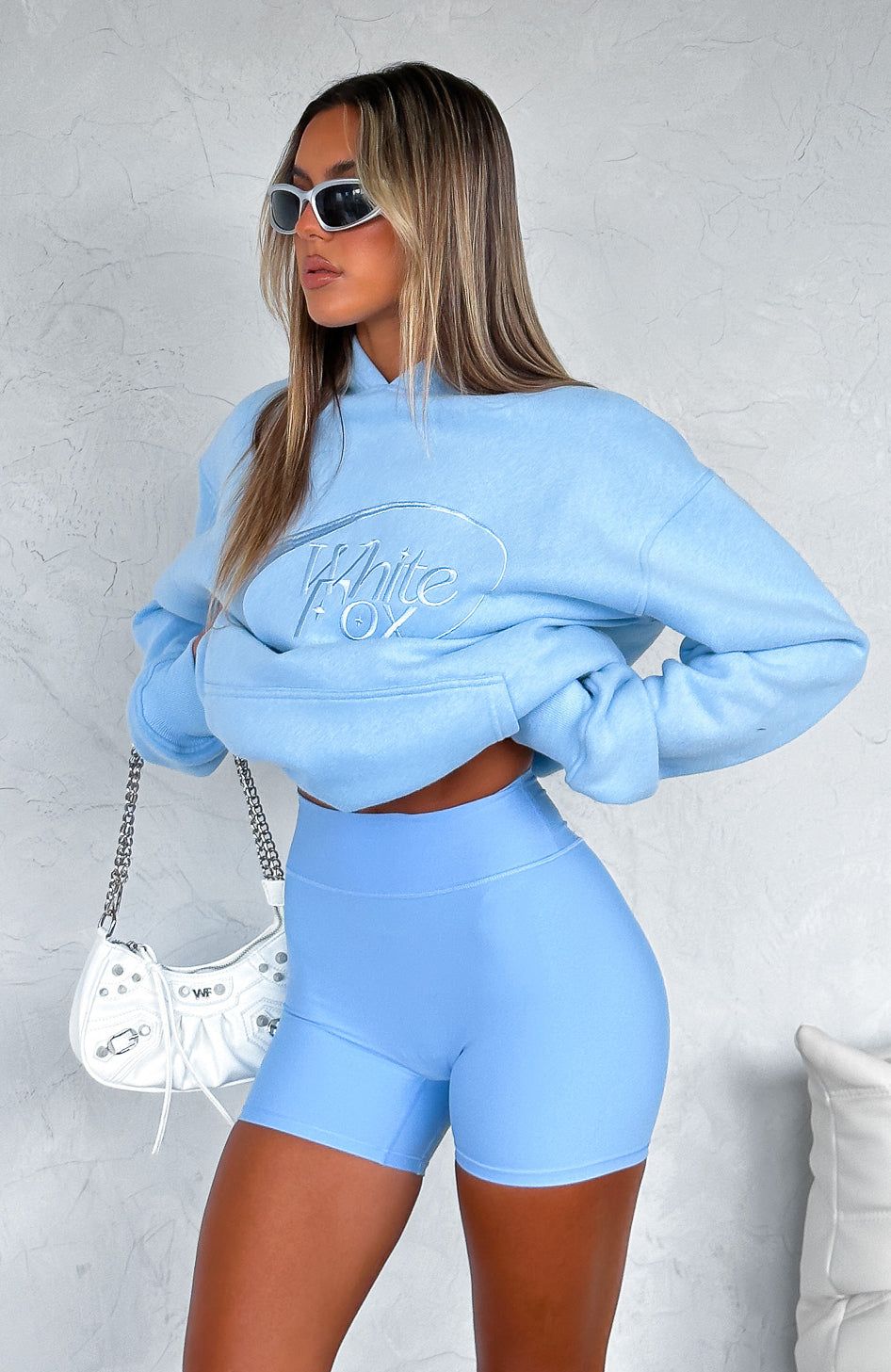 Revolve Around Me Oversized Hoodie Baby Blue sold by White Fox Boutique
