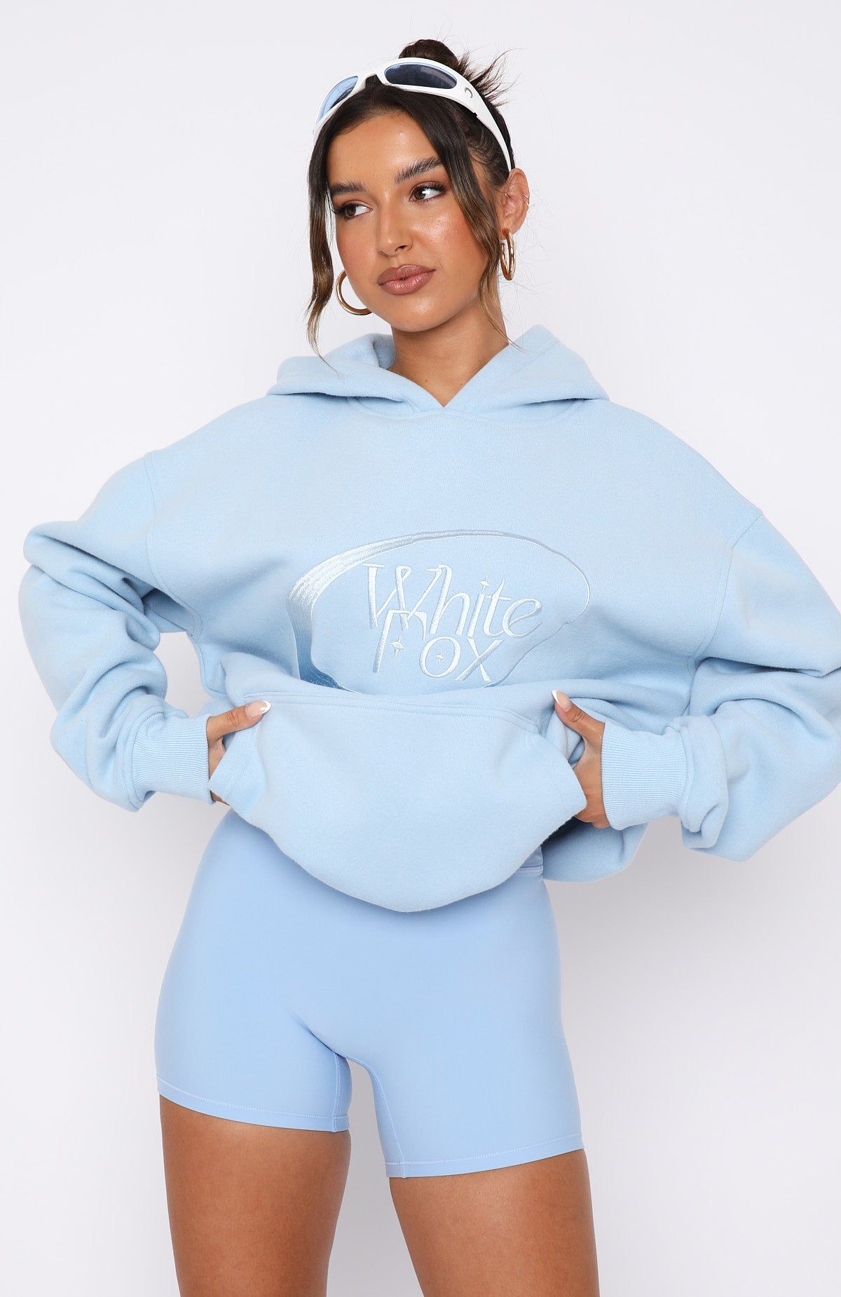 Revolve Around Me Oversized Hoodie Baby Blue sold by White Fox Boutique product image thumbnail 2