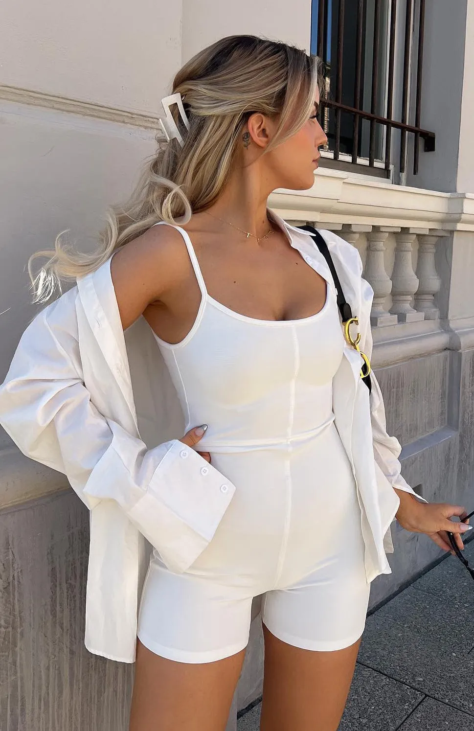 Clearly Into You Playsuit Off White sold by White Fox Boutique