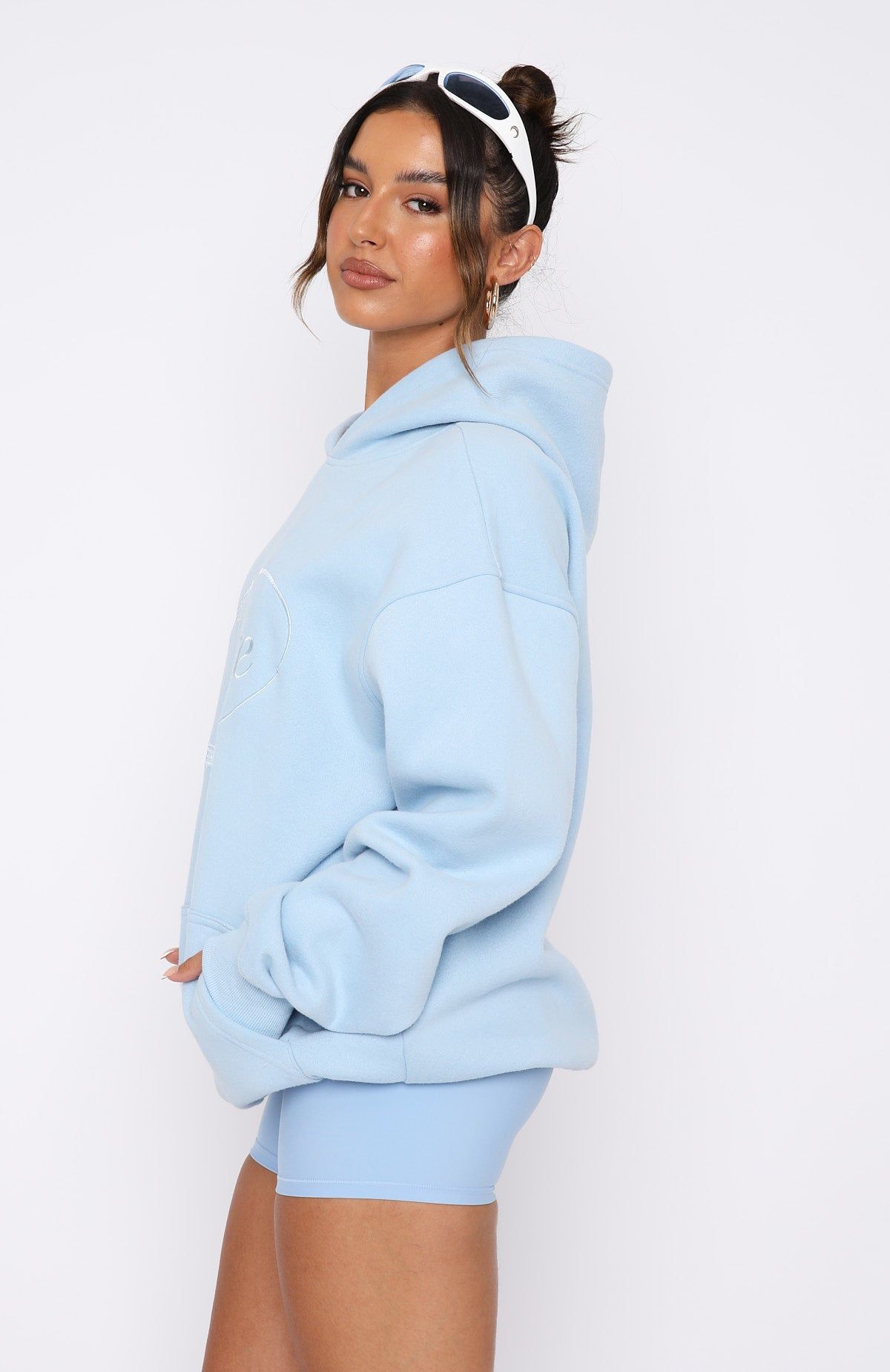 Revolve Around Me Oversized Hoodie Baby Blue sold by White Fox Boutique product image thumbnail 3