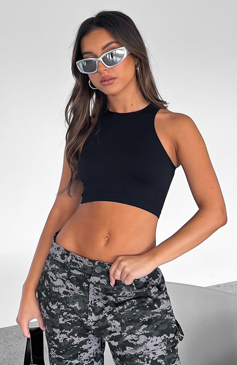 Your Vibe Seamless Tank Black sold by White Fox Boutique