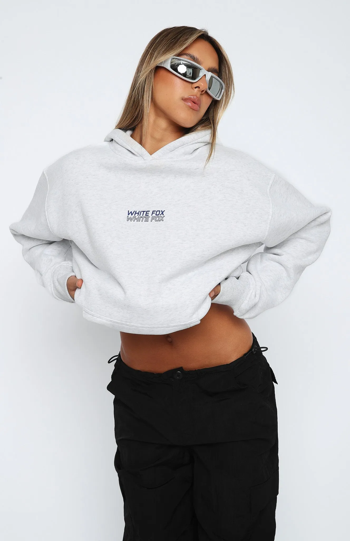 In Transit Oversized Hoodie Grey Marle sold by White Fox Boutique product image thumbnail 2