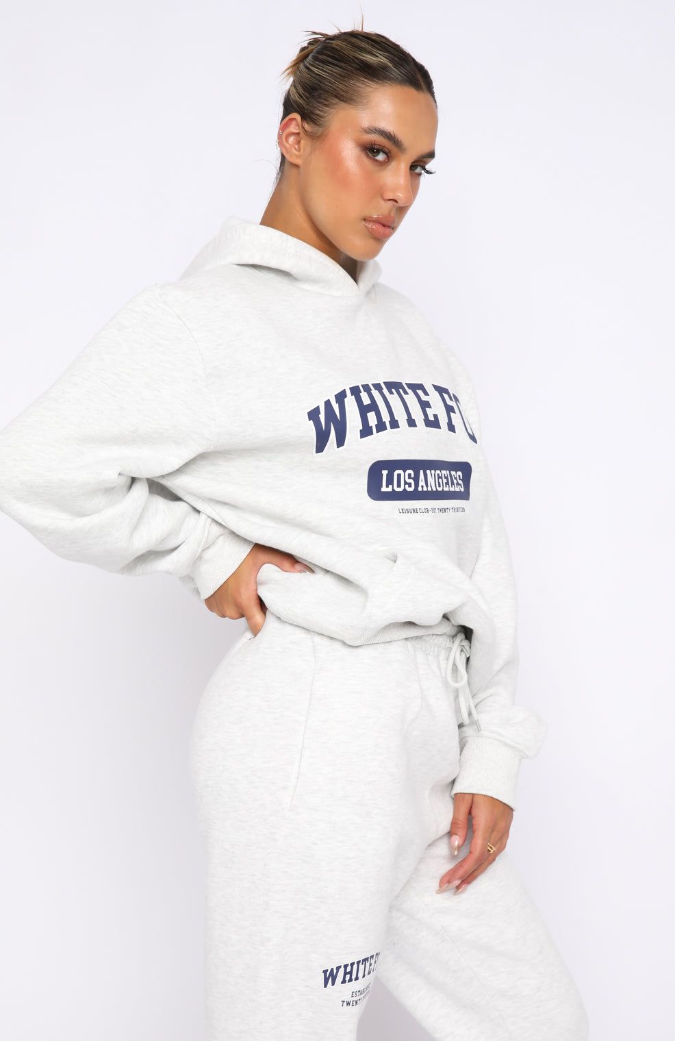 Varsity Vibe Hoodie Grey Marle sold by White Fox Boutique product image thumbnail 3