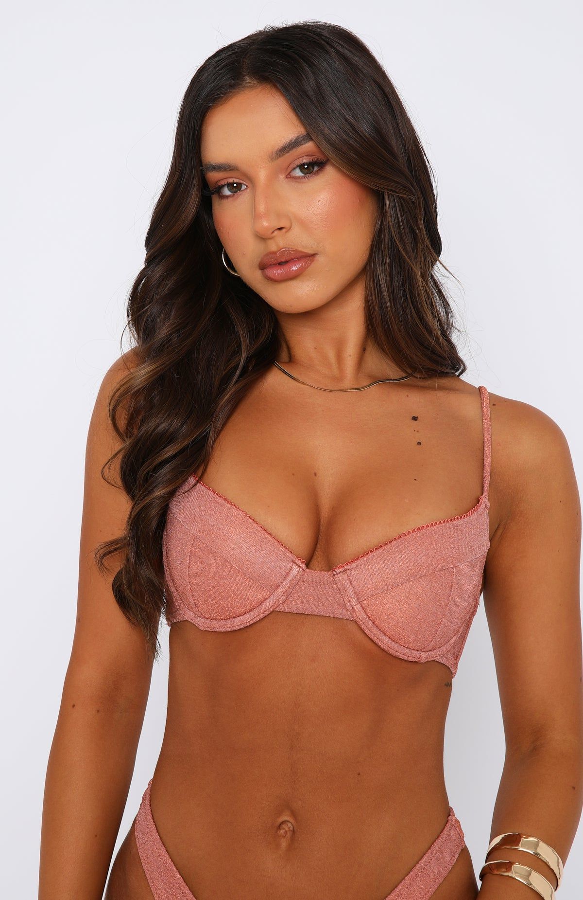 Split Underwire Bikini Top Copper sold by White Fox Boutique product image thumbnail 2