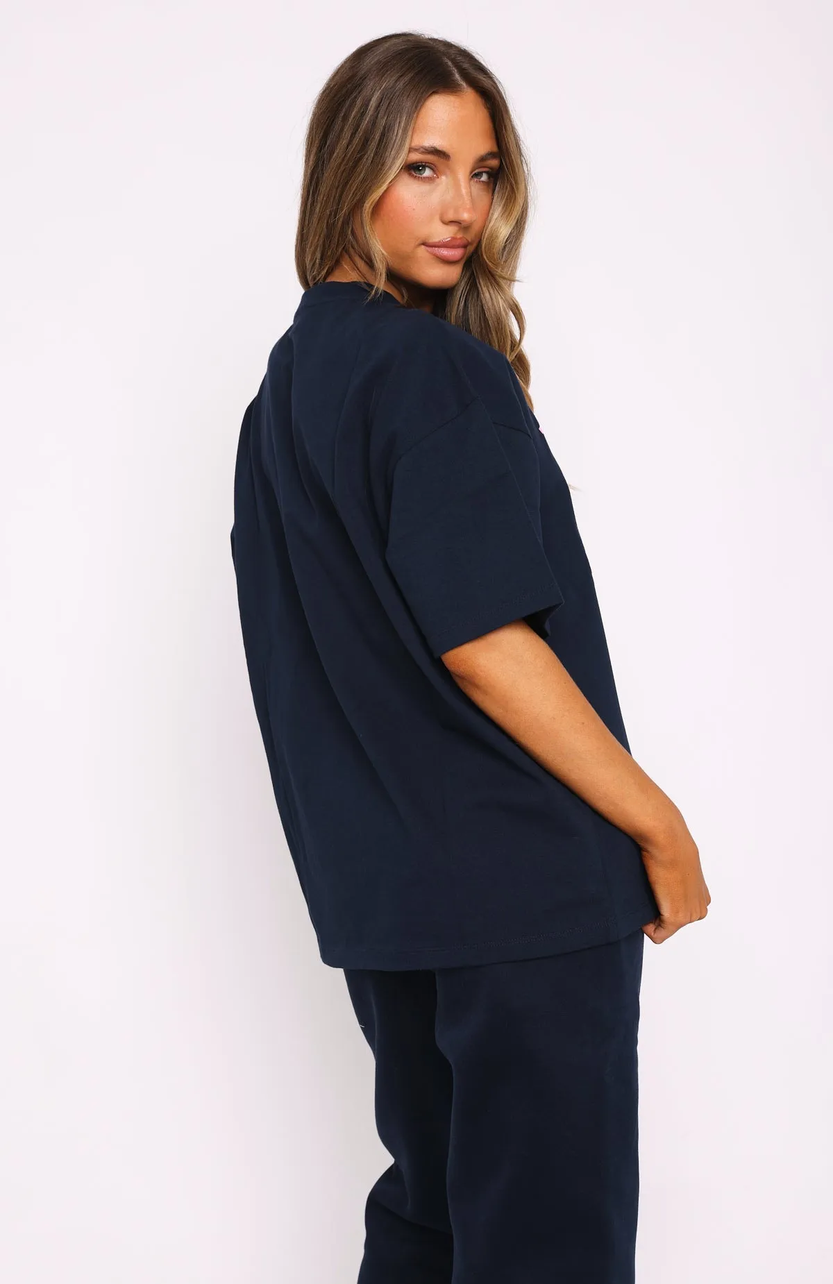 Out Of Line Oversized Tee Navy sold by White Fox Boutique product image thumbnail 3