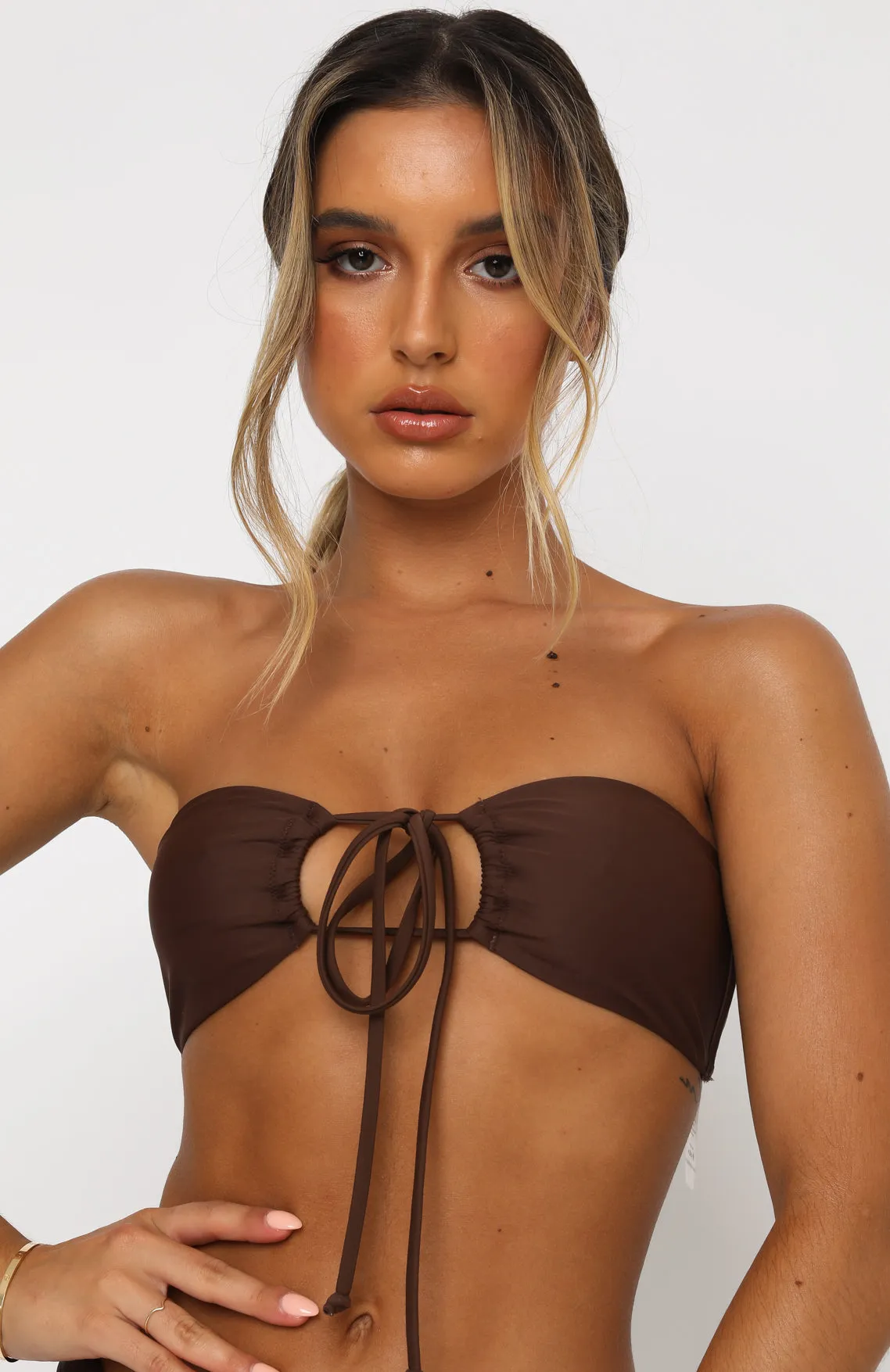 Summer Sea Bikini Top Chocolate sold by White Fox Boutique product image thumbnail 2