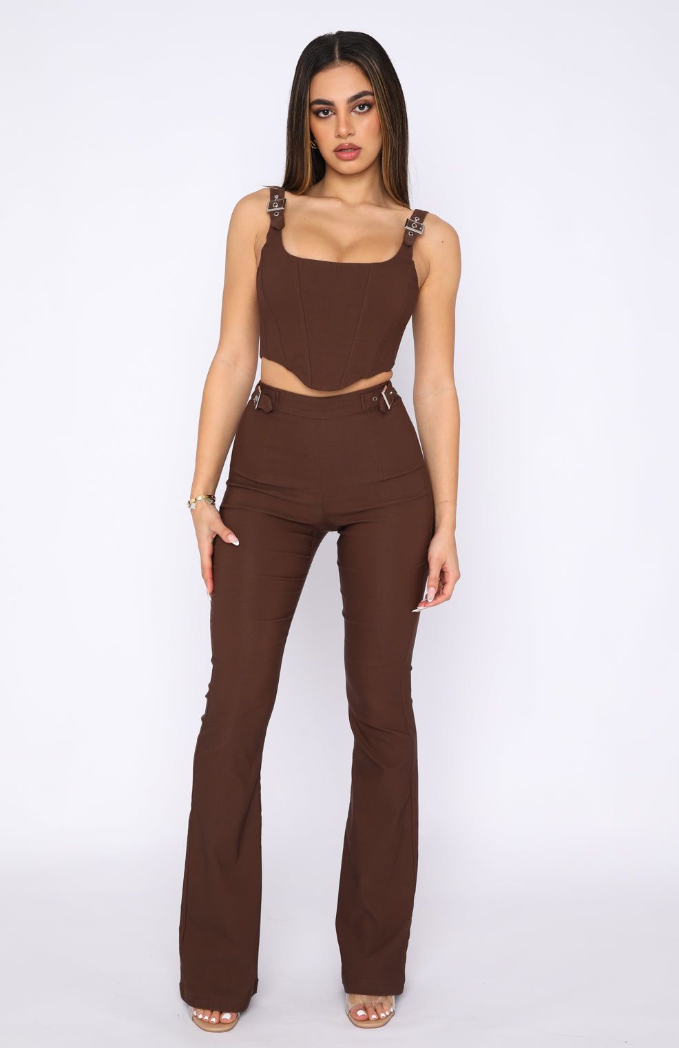 Satisfy Me Pants Chocolate sold by White Fox Boutique product image thumbnail 5