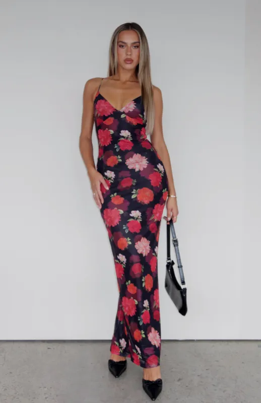 Don't Phone Me Maxi Dress Sunset Bloom sold by White Fox Boutique