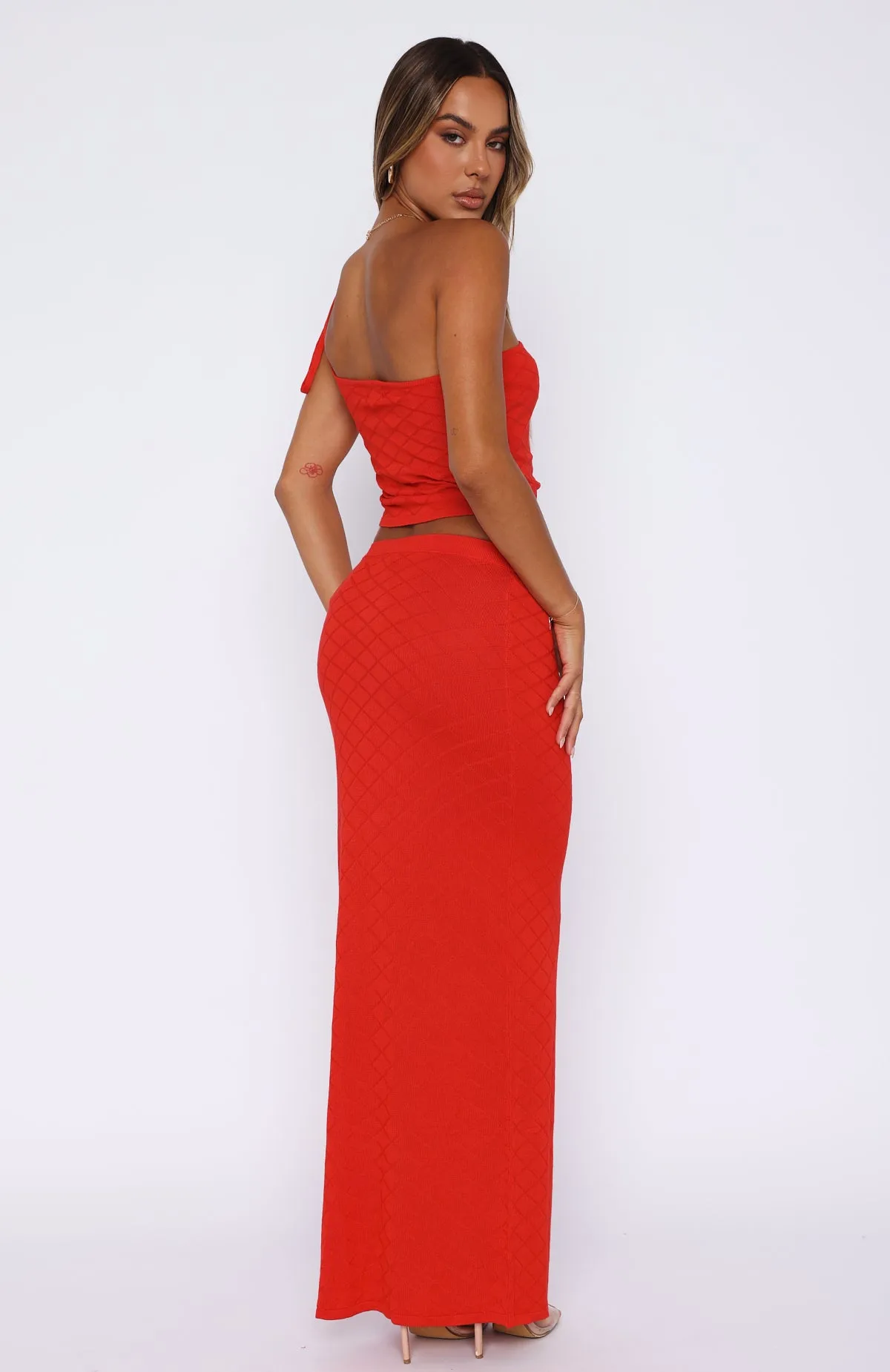 Carrying Your Love Maxi Skirt Chilli sold by White Fox Boutique product image thumbnail 4