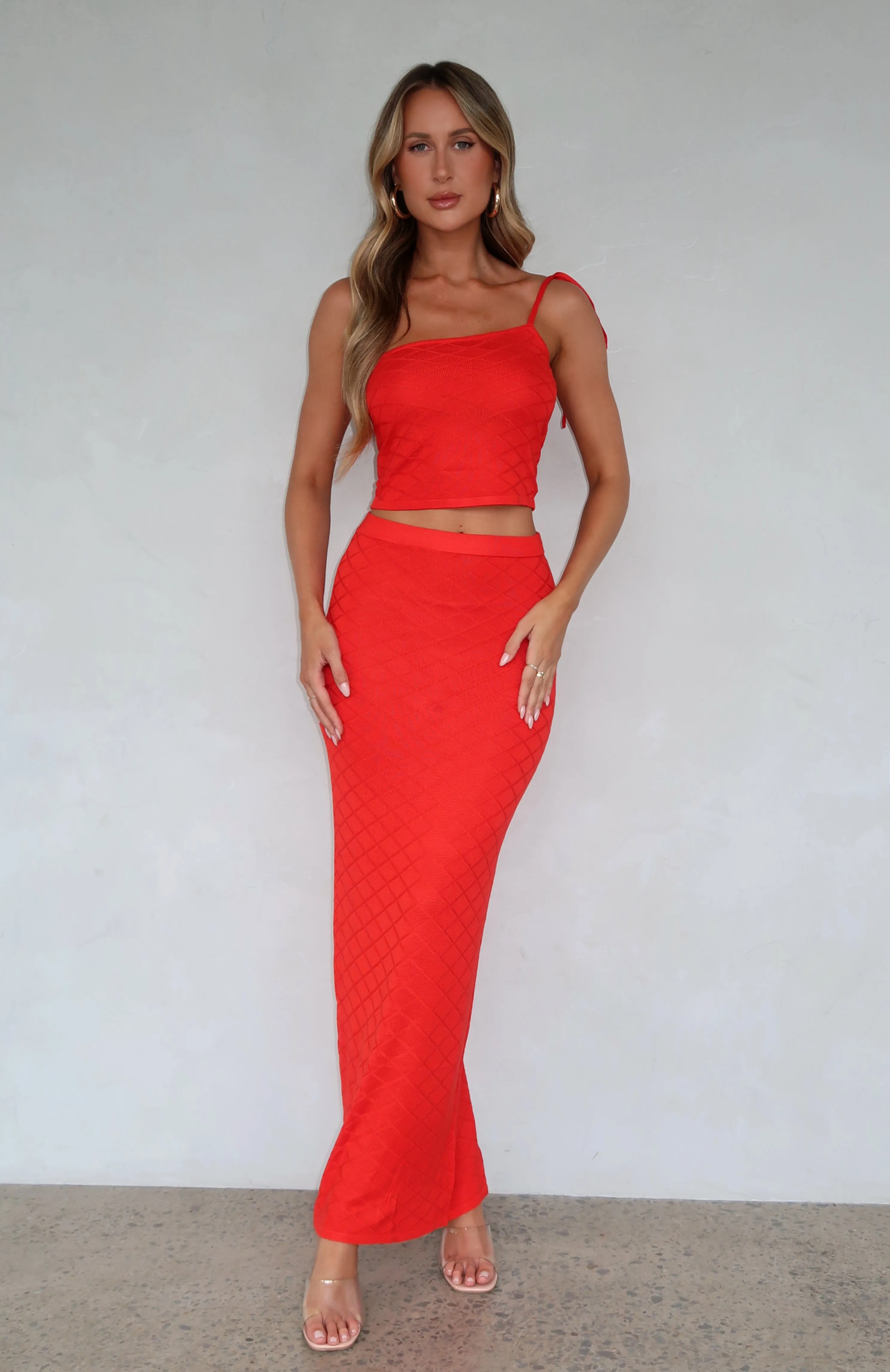 Carrying Your Love Maxi Skirt Chilli sold by White Fox Boutique