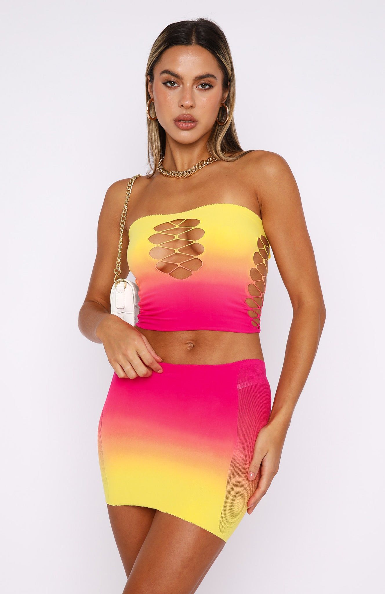 Feeling Pretty Mini Skirt Sunset Gradient sold by White Fox Boutique product image thumbnail 2