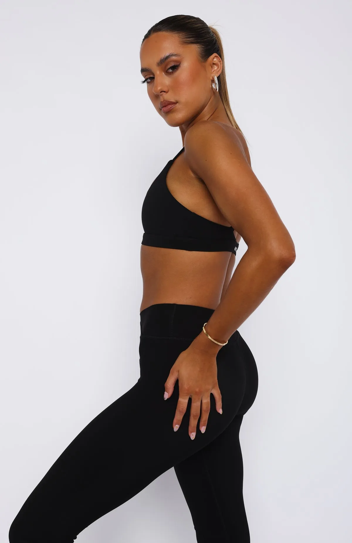Crunch Time Sports Crop Black sold by White Fox Boutique product image thumbnail 3