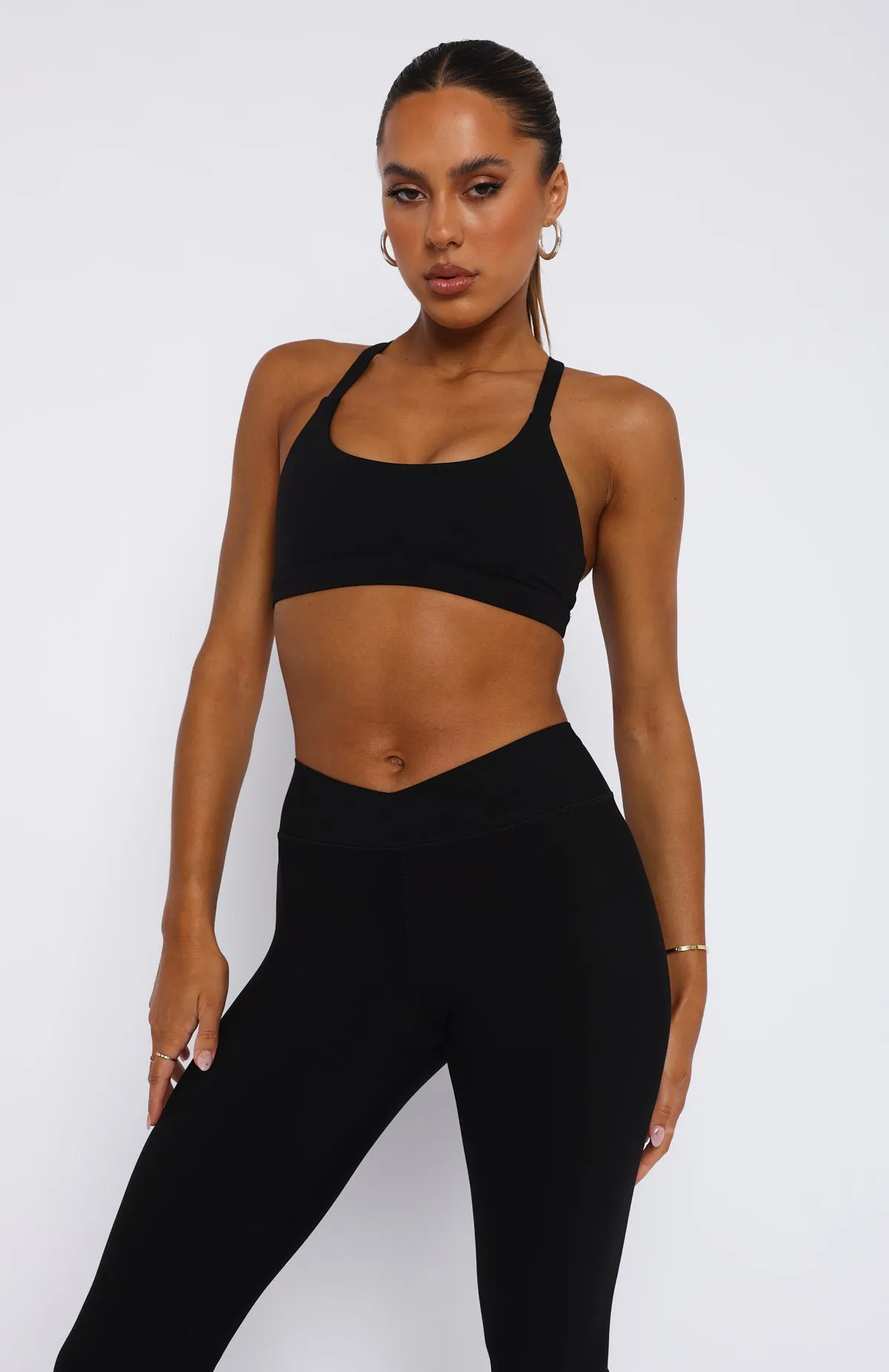 Crunch Time Sports Crop Black sold by White Fox Boutique product image thumbnail 5