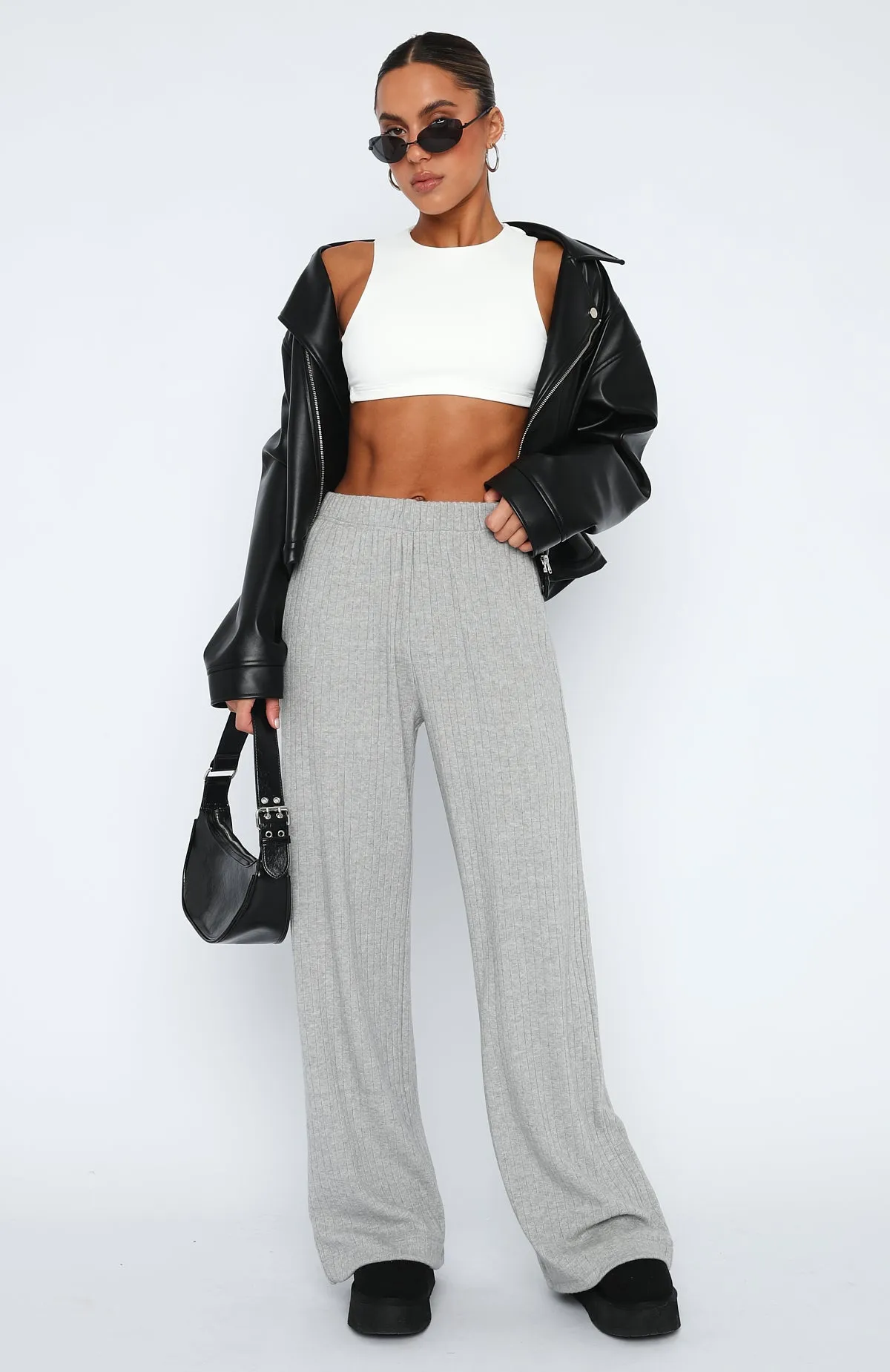 Someone Else's Problem Pants Grey Marle sold by White Fox Boutique product image thumbnail 2