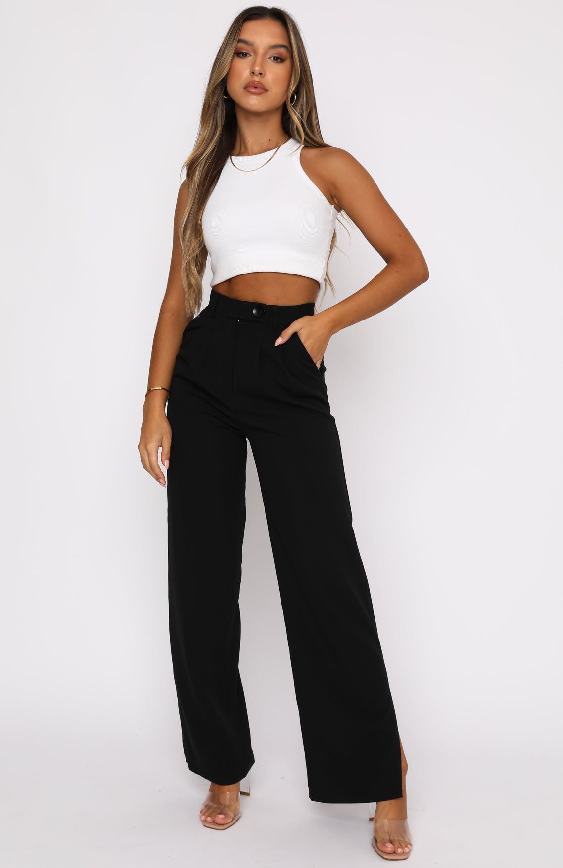 Press Pause Pants Black sold by White Fox Boutique product image thumbnail 5