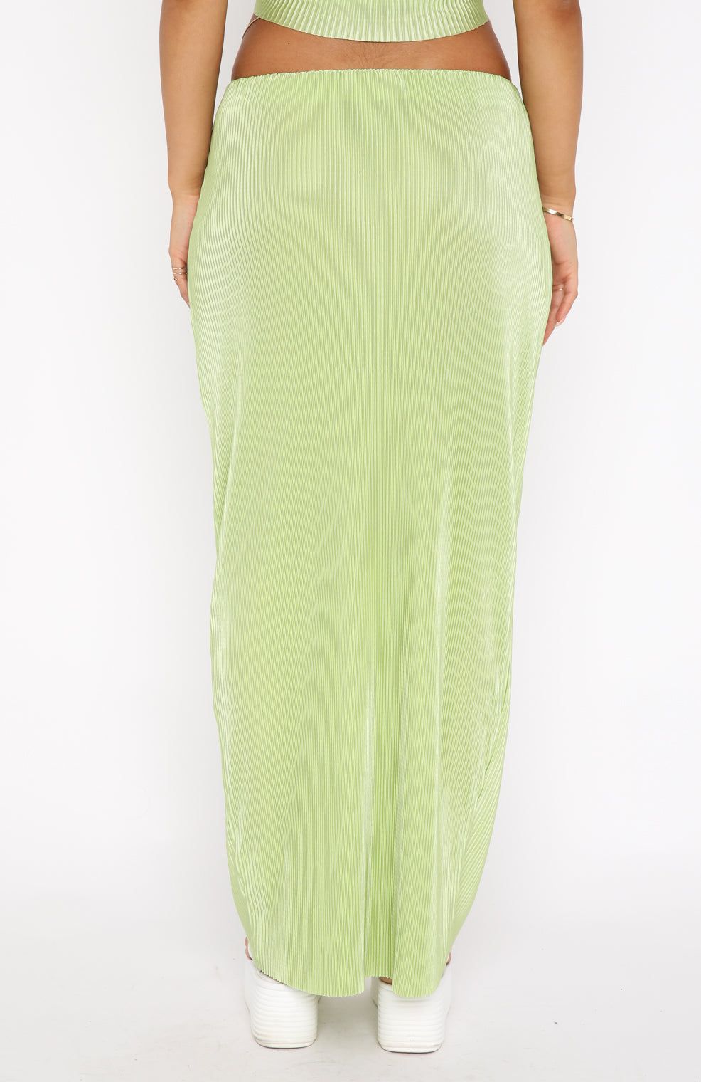 Look Here Maxi Skirt Lime sold by White Fox Boutique product image thumbnail 4