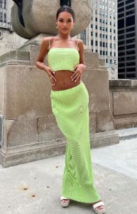 Look Here Maxi Skirt Lime sold by White Fox Boutique
