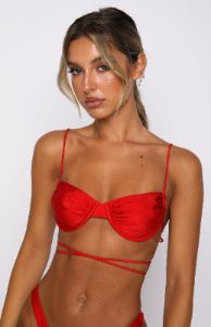 Siena Bikini Top Shiny Red sold by White Fox Boutique