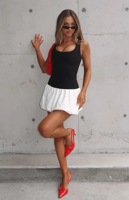 Pick Your Poison Mini Dress Black/Cream sold by White Fox Boutique