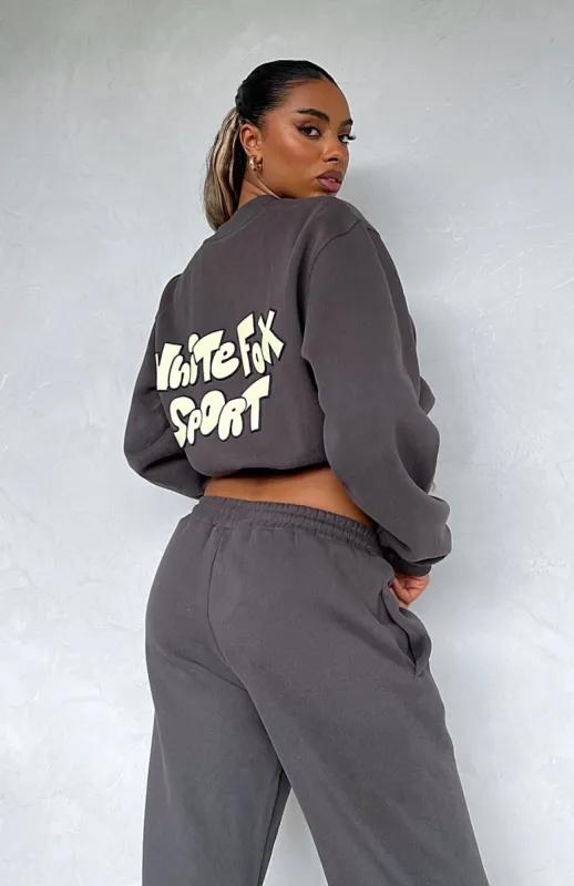 Sports Club Oversized Sweater Charcoal sold by White Fox Boutique