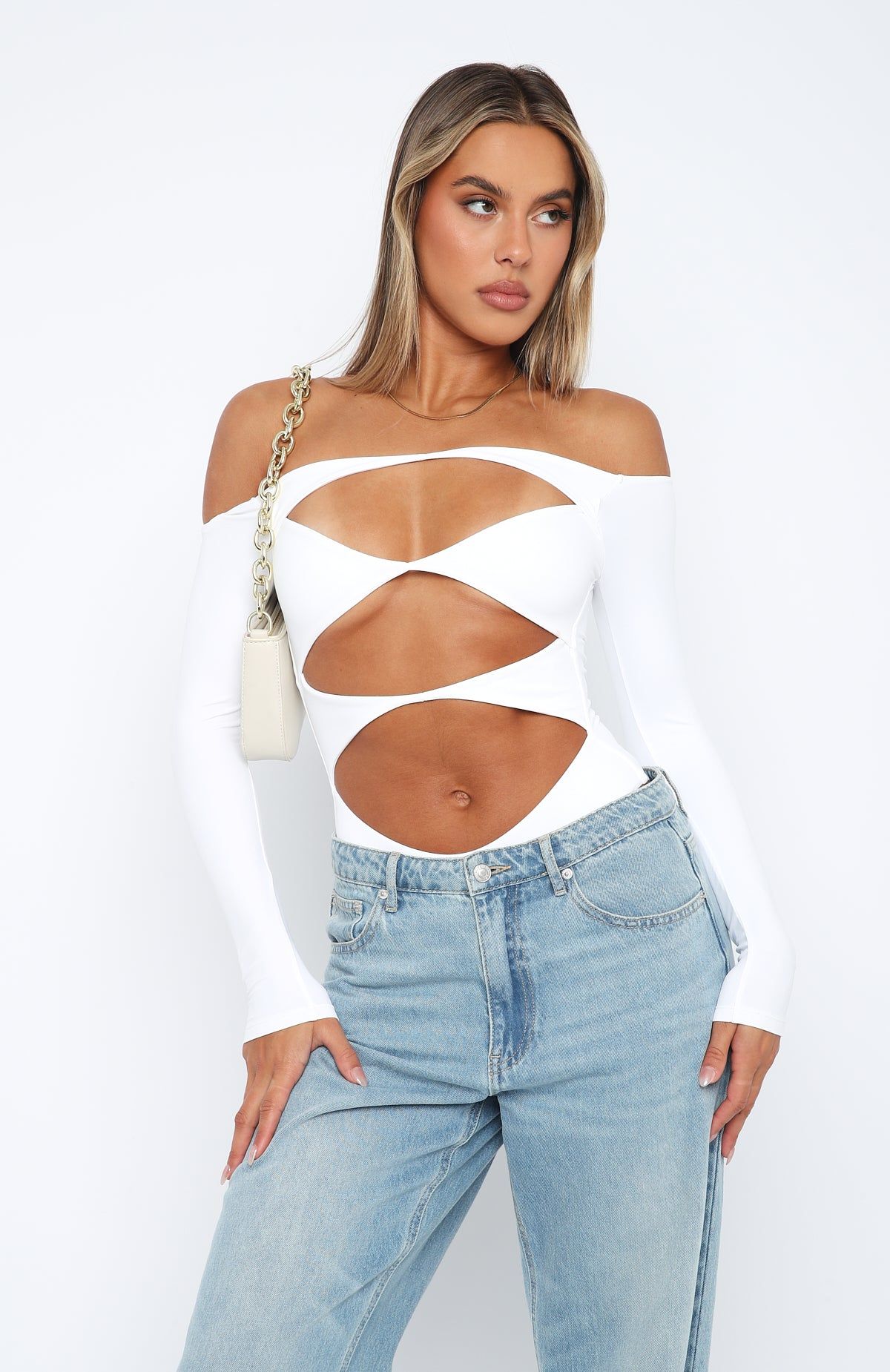 Just The Intro Bodysuit White sold by White Fox Boutique product image thumbnail 4