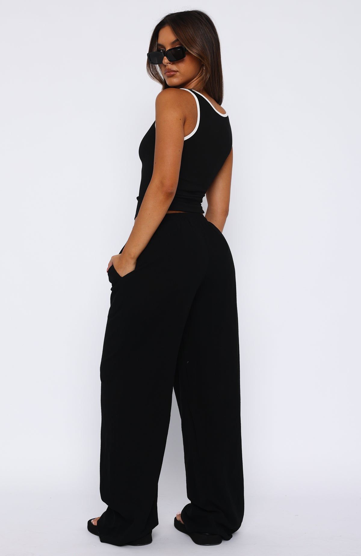 Styled To Perfection Linen Pants Black sold by White Fox Boutique product image thumbnail 4