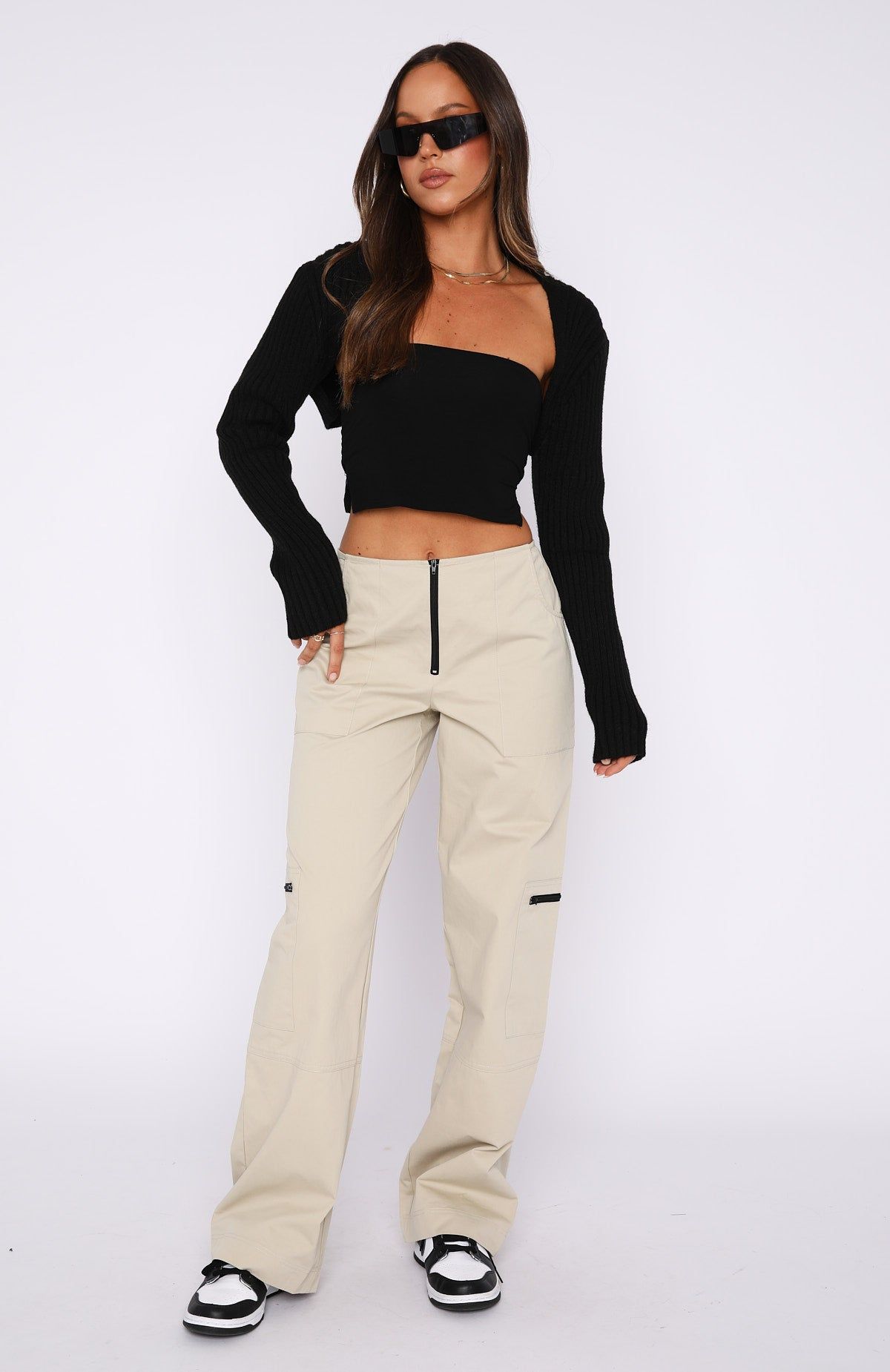 One Sided Pants Taupe sold by White Fox Boutique product image thumbnail 5