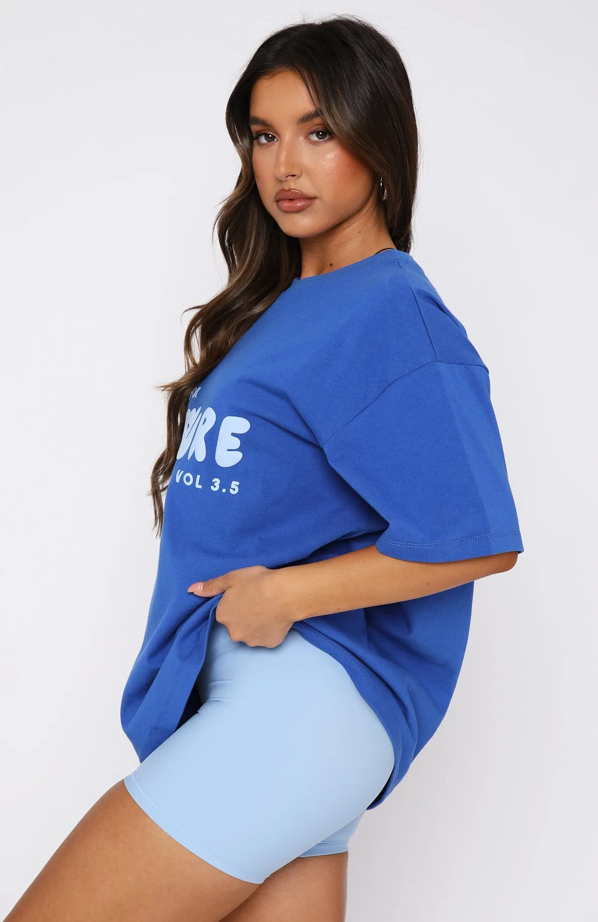 Leisure Series Oversized Tee Cobalt sold by White Fox Boutique product image thumbnail 4