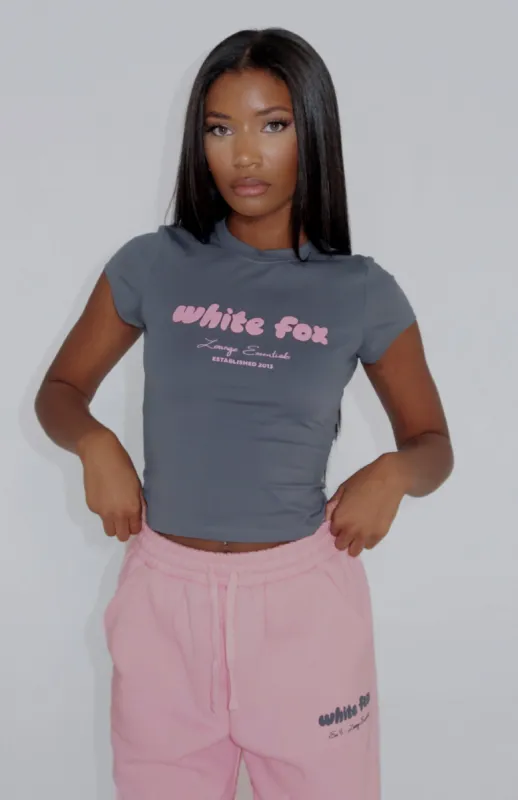 Era 8 Baby Tee Slate sold by White Fox Boutique