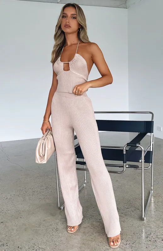 Serve The Look Knit Pants Taupe sold by White Fox Boutique