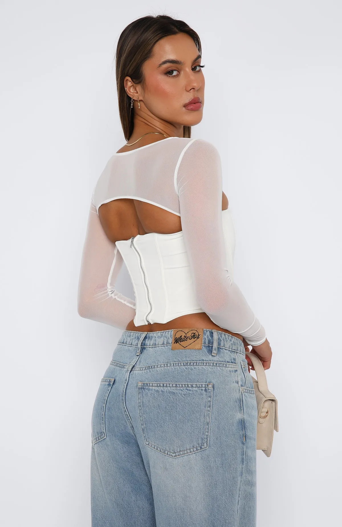 Notice Me Long Sleeve Bustier White sold by White Fox Boutique product image thumbnail 4