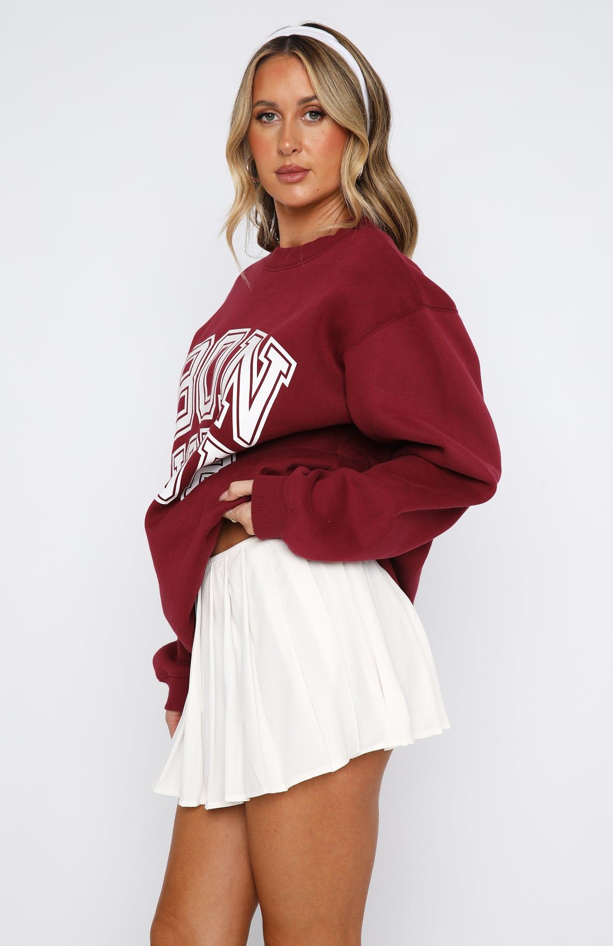 Take Me To Paris Oversized Sweater Wine sold by White Fox Boutique product image thumbnail 3