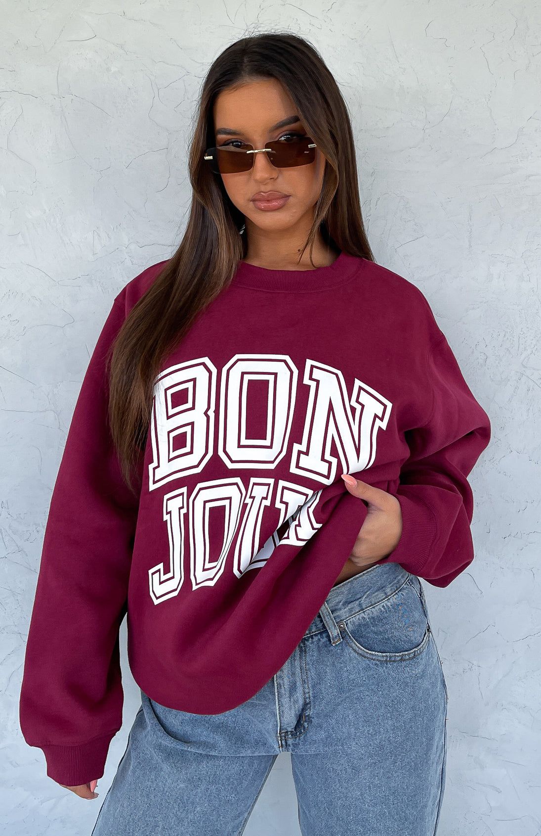 Take Me To Paris Oversized Sweater Wine sold by White Fox Boutique product image thumbnail 5