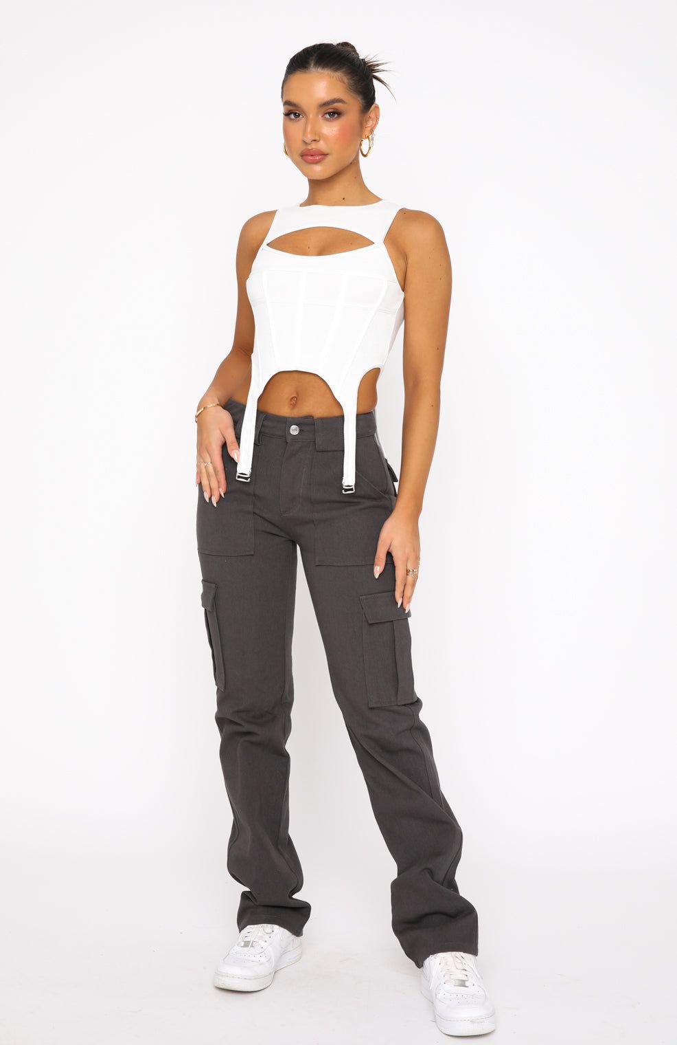 Someone To You Pants Charcoal sold by White Fox Boutique product image thumbnail 5
