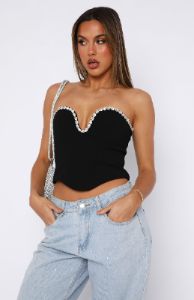 Curious Women Strapless Bustier Black sold by White Fox Boutique