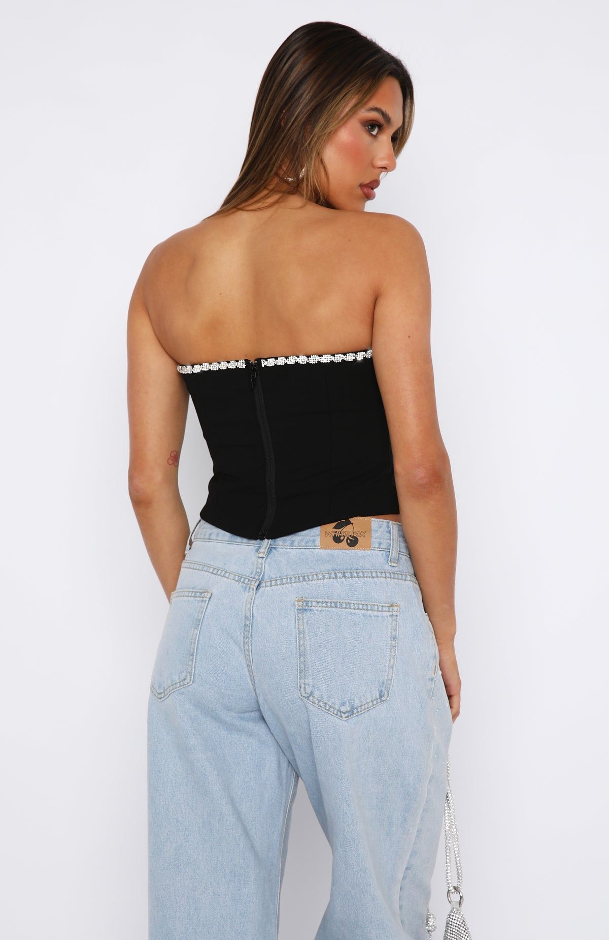 Curious Women Strapless Bustier Black sold by White Fox Boutique product image thumbnail 4